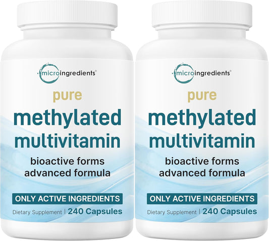 Micro Ingredients Paquete de 2 multivitaminas metiladas puras, 480...