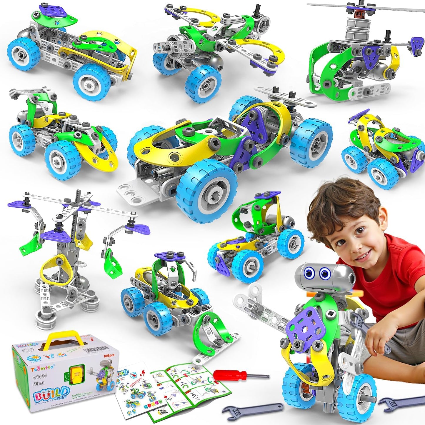 Juguetes eléctricos STEM 10 en 1 para niños de 5, 6, 7, 8, 9 años,...