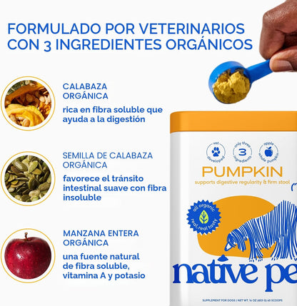 Native Pet Calabaza para perros \u2013 Polvo orgánico de puré de ca...