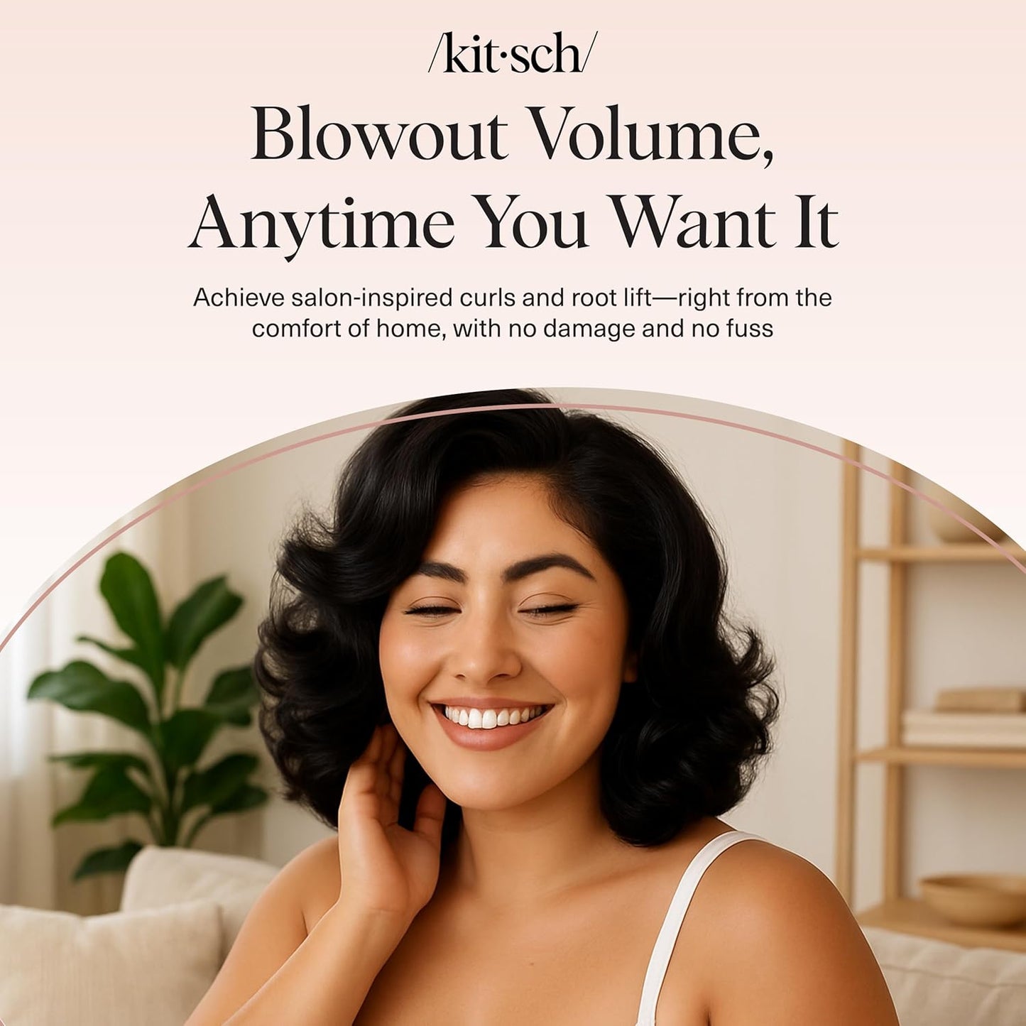 Kitsch Rodillos térmicos de cerámica para mujer, rizadores de pelo con autoagarre para rizos sin calor durante la noche, rodillos grandes voluminizadores para cabello corto y largo, para rizos sin