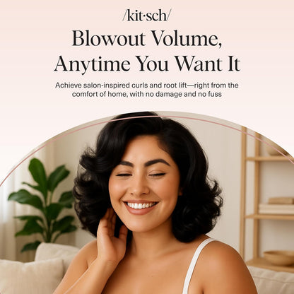 Kitsch Rodillos térmicos de cerámica para mujer, rizadores de pelo con autoagarre para rizos sin calor durante la noche, rodillos grandes voluminizadores para cabello corto y largo, para rizos sin