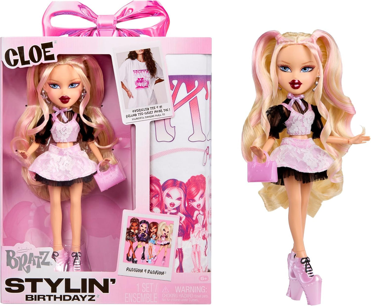 Bratz Stylin' Birthdayz Cloe Fashion Doll con camiseta personal...