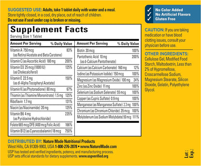 Tabletas de multivitaminas Nature Made para hombre, 90 tabletas par...
