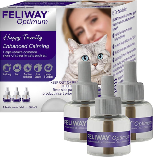 FELIWAY Optimum - Recambios calmantes para gatos de 30 días para di...
