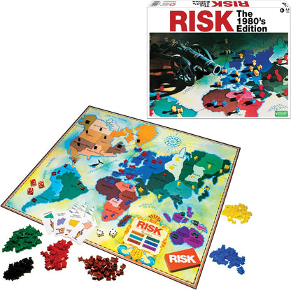 Risk Edición de los 1980 con arte y componentes originales de 1980 de Winning Moves Games USA, juego de mesa de estrategia de dominación mundial para 2 a 6 jugadores, a partir de 8 años