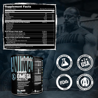 Animal Advanced Ácidos grasos Omega 3 - 3500 mg EPA DHA Aceite de p...