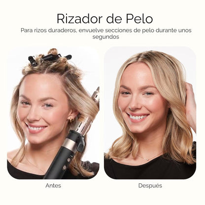 Infiniti PRO CONAIR Varita de peinado húmedo a seco, herramienta de peinado múltiple para rizos, ondas, peinados y volumen, 4 accesorios y bolsa de almacenamiento, exclusivo de Amazon, negro