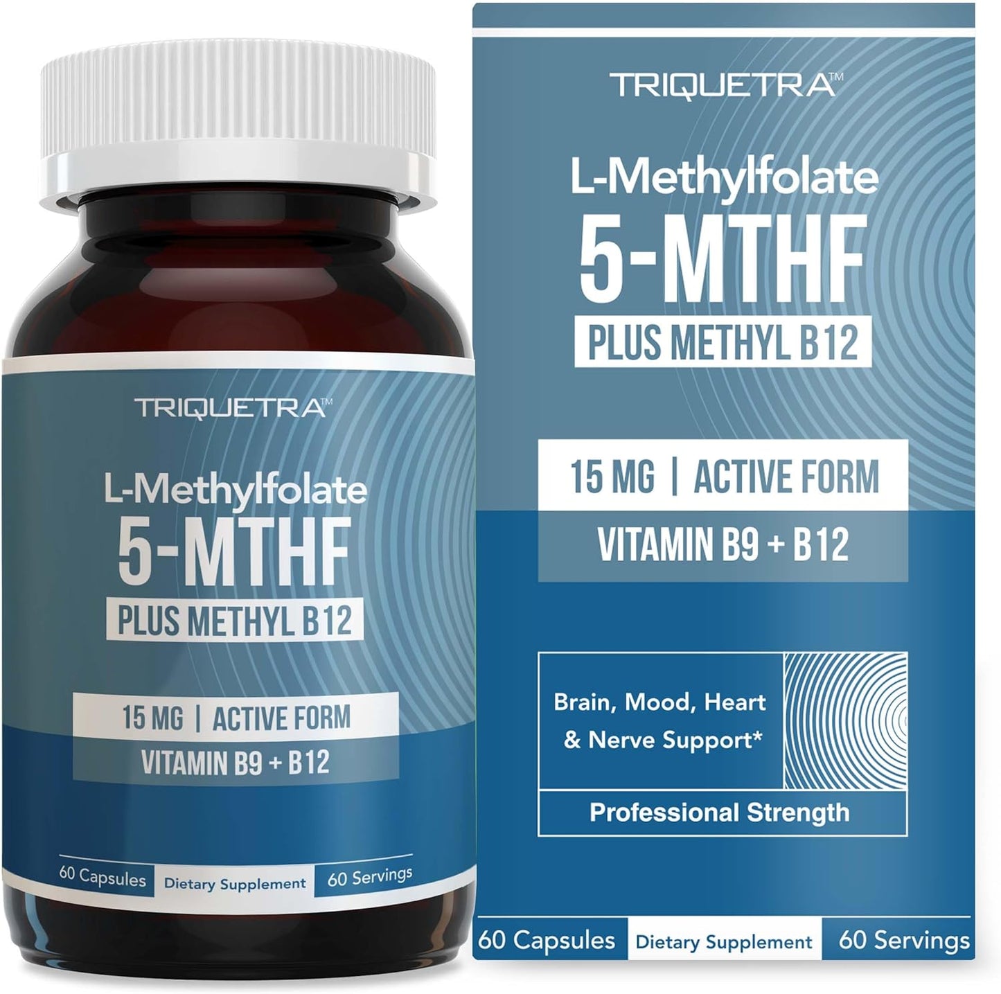 L Metilfolato 15mg Plus Metil B12 Cofactor \u2013 Alta Potencia, Fo...
