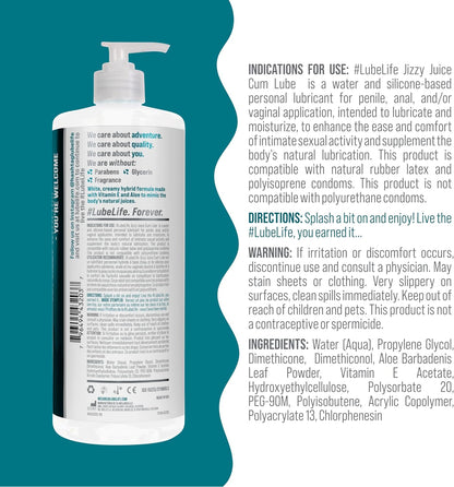 LubeLife Jizzy Juice - Lubricante grueso y cremoso para hombres, mu...