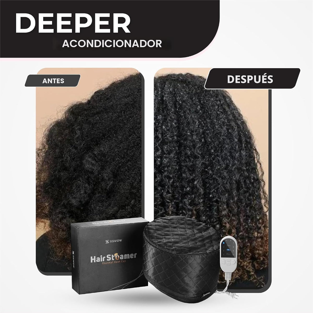 Vaporizador de cabello para cabello natural para uso doméstico con...