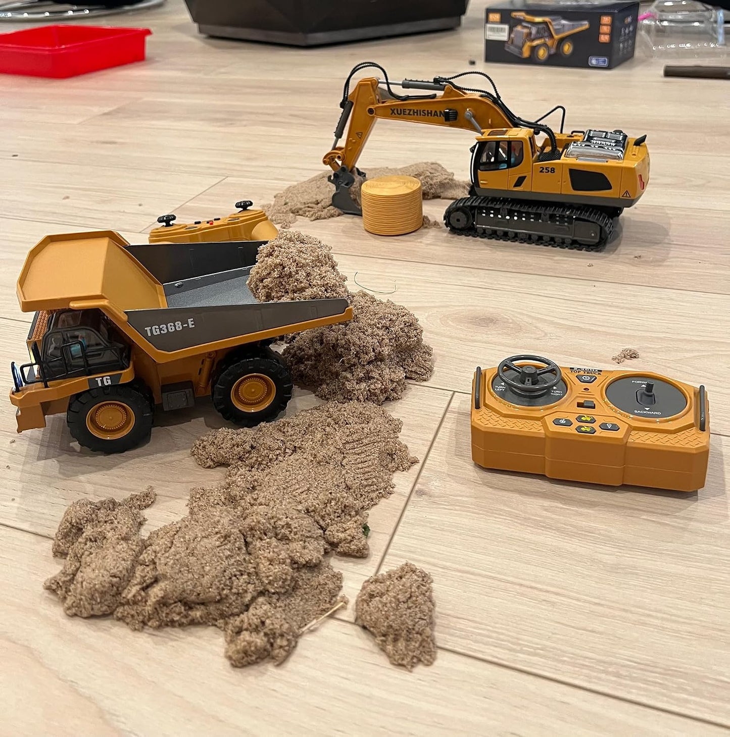 KIDMARKT - Excavadora de juguete con control remoto para niños, cam...