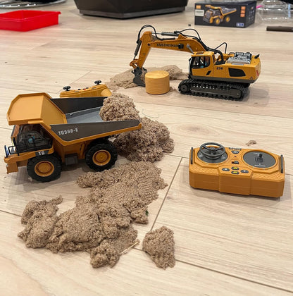 KIDMARKT - Excavadora de juguete con control remoto para niños, cam...