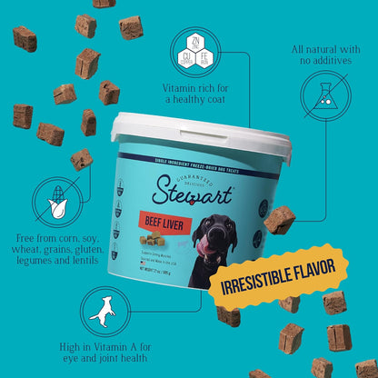 Golosinas de hígado de res para perros Stewart, 21 oz, ~475 piezas,...