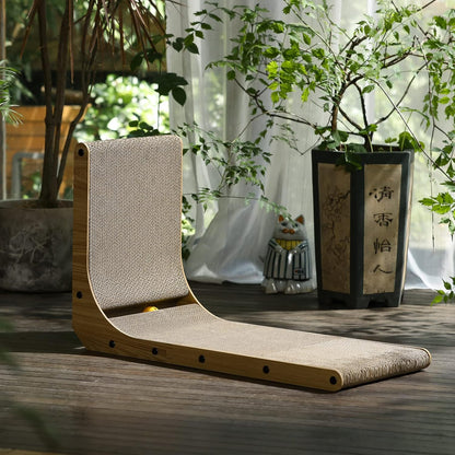 FUKUMARU Rascador para gatos, 26.8 pulgadas en forma de L, almohadi...