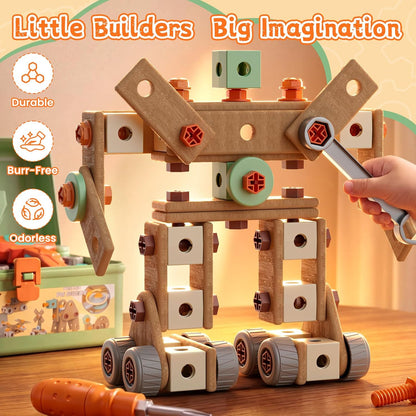 CUTE STONE Juego de 200 herramientas para niños con taladro de jugu...