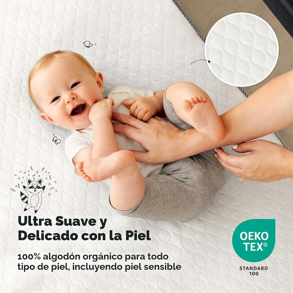 Paquete de 2 protectores de colchón impermeables para cuna de 38 x...
