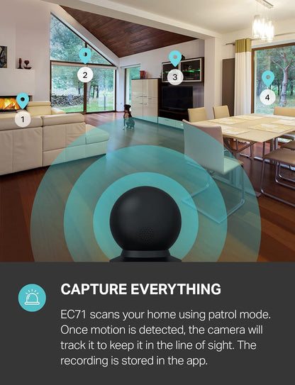 Kasa Smart - Cámara de seguridad interior Pan-Tilt para el hogar, c...
