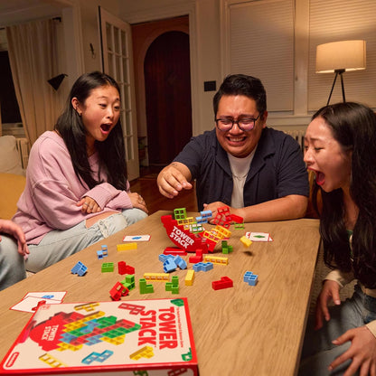 Torre de Apilar de Relatable, Emocionante Juego de Torre para Niños y Adultos, Juego Nocturno Familiar, Divertidos Juguetes de Apilamiento y Construcción, Incluye 36 Tarjetas, 24 Bloques, 1 Cuerpo de