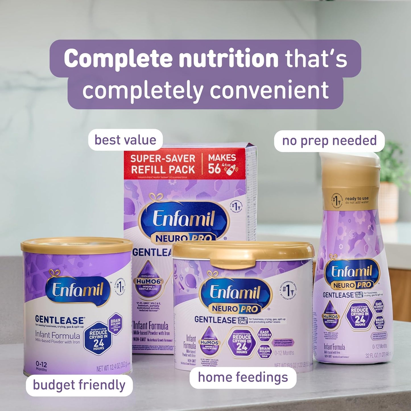 Enfamil NeuroPro Gentlease para aliviar la irritación, el llanto, g...