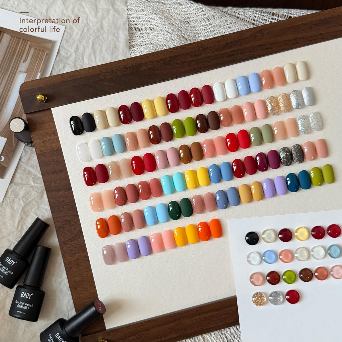 GAOY Juego de 60 esmaltes de uñas de gel, 55 colores para todas las...