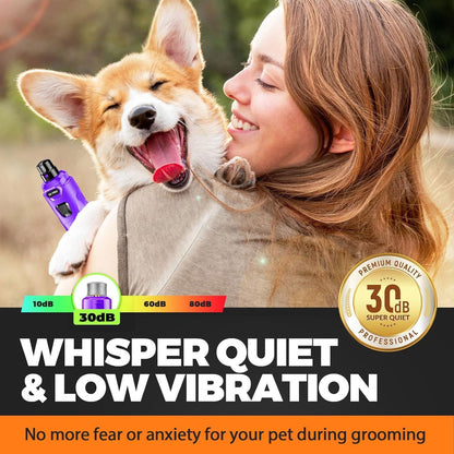 Whisper - Molinillo de uñas silencioso para perros, seguro y sin es...