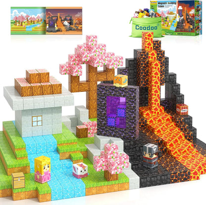 Bloques magnéticos \u2013 Build Mine Magnet World Magic Portal Set,...