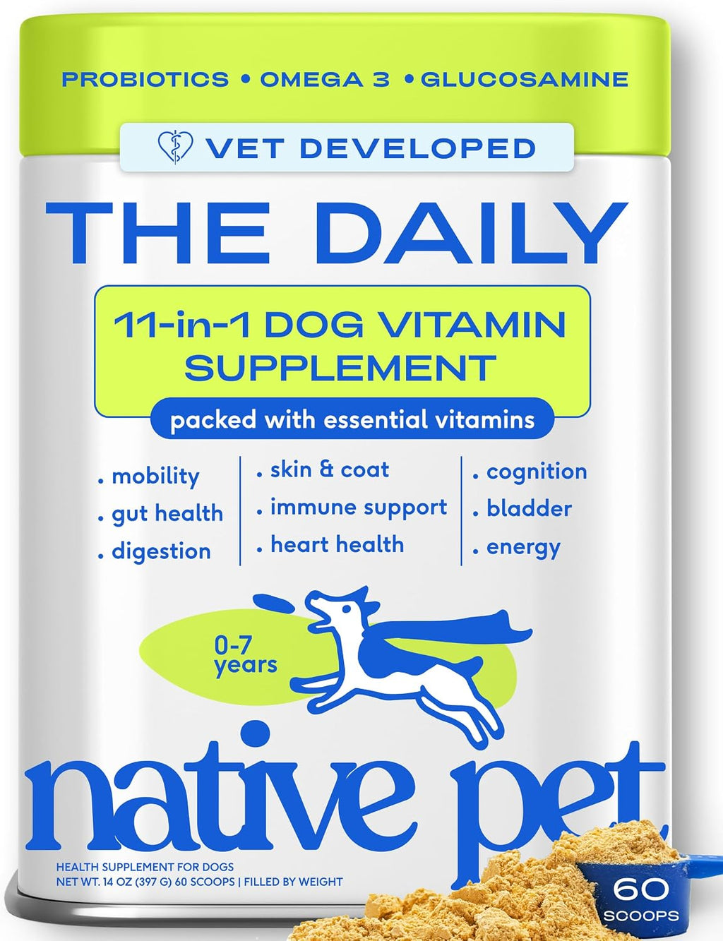 Native Pet Vitaminas y Suplementos para Perros - Polvo de Vitaminas...