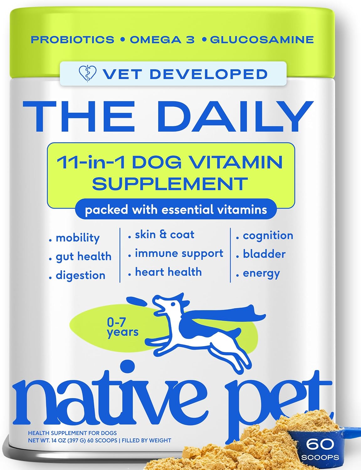 Native Pet Vitaminas y Suplementos para Perros - Polvo de Vitaminas...