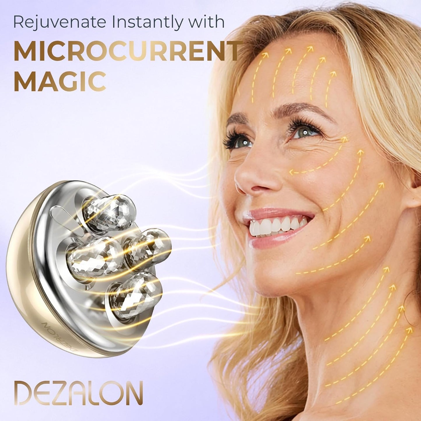 DEZALON Dispositivo facial de microcorriente, herramienta de masaje...