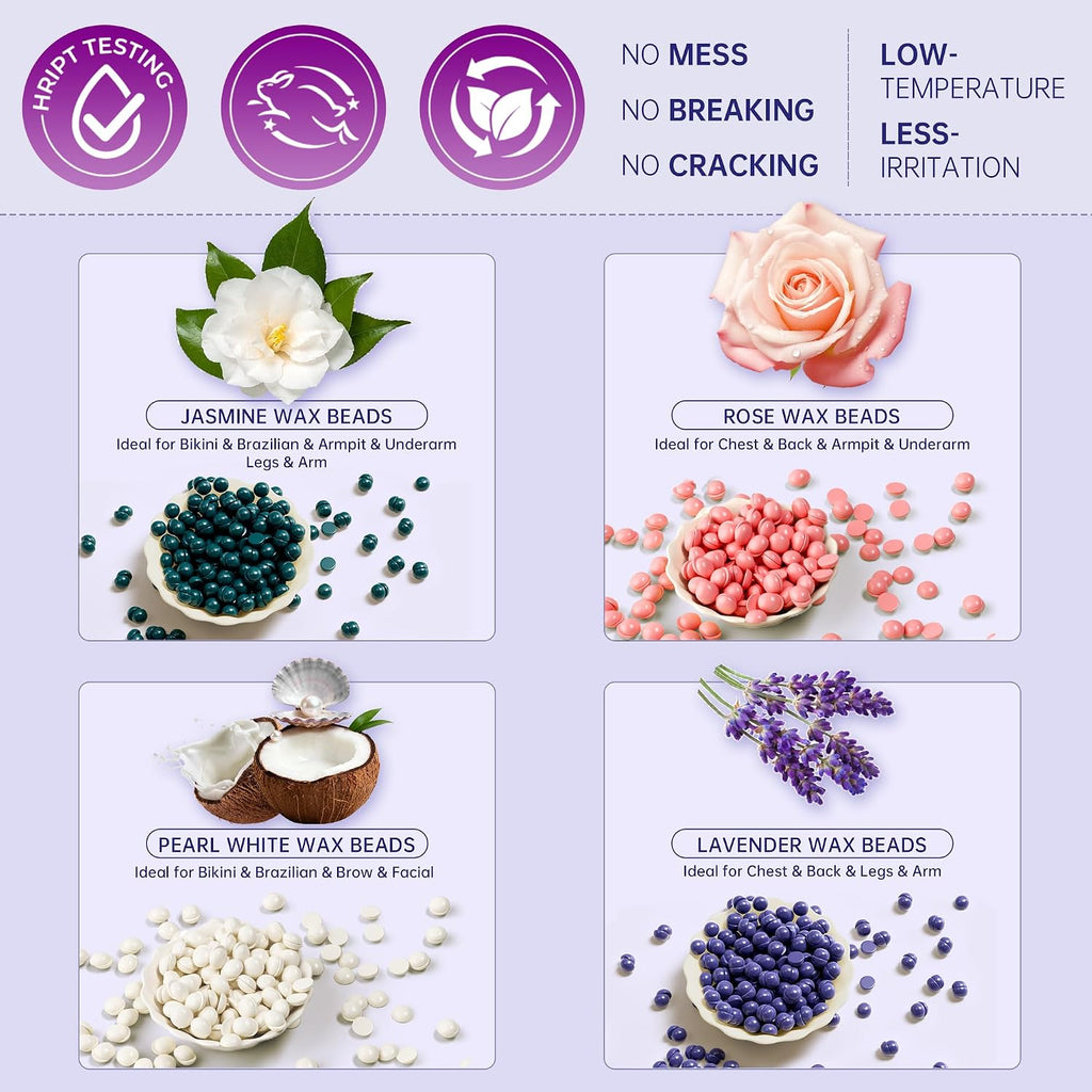 Lifestance Kit de depilación para mujeres y hombres - Calentador di...