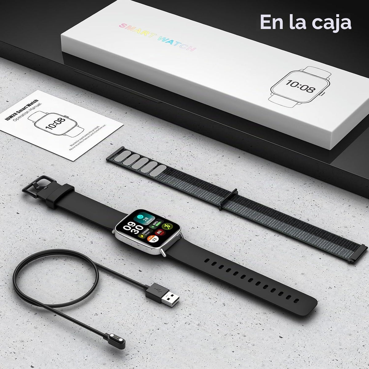 Reloj inteligente para mujeres y hombres, 1.85 pulgadas HD AMOLED F...