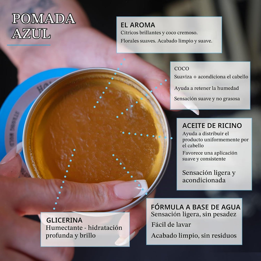 REUZEL Pomada Azul Fuerte Fijación Alto Brillo 0.21 lb | Pomada sol...