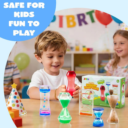 JOYIN 6 tubos sensoriales antiestrés para niños con autismo, botellas sensoriales de agua calmante para aliviar el estrés, juguetes silenciosos para el aula, calma en las esquinas, premios y juguete