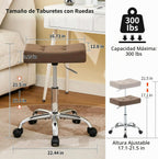 Taburete para estilista con ruedas, taburete ergonómico con asiento...