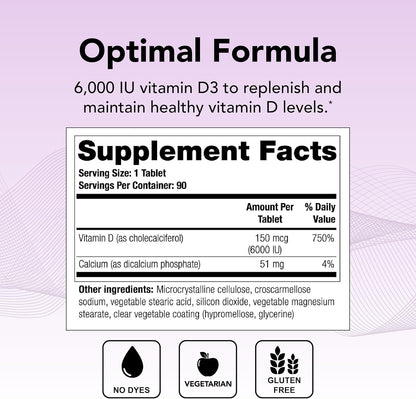 Theralogix Thera-D 6000 Suplemento de vitamina D - 6,000 UI (150 mc...