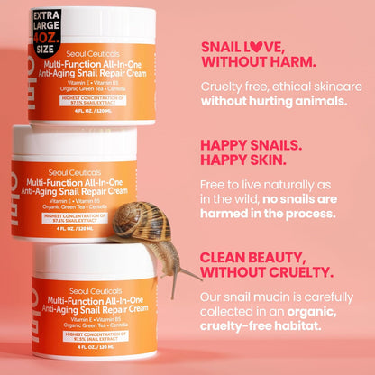 SeoulCeuticals Crema Hidratante de Mucina de Caracol Grande 4 oz 97...