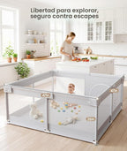 Fodoss Corralito para bebés, 47 × 47 pulgadas para bebés y niños pe...