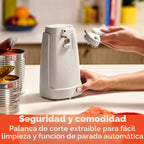 bella Abrelatas eléctrico y afilador de cuchillos, palanca de corte...