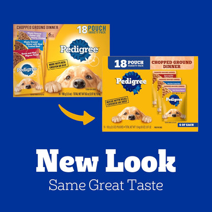 Pedigree - Comida húmeda para perros adultos de cena molida en un p...
