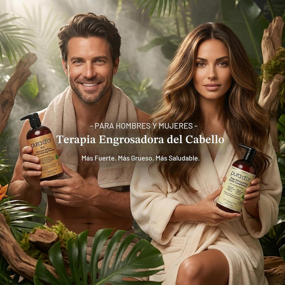 PURA D'OR MD Champú y acondicionador de biotina anticaída (16 o...