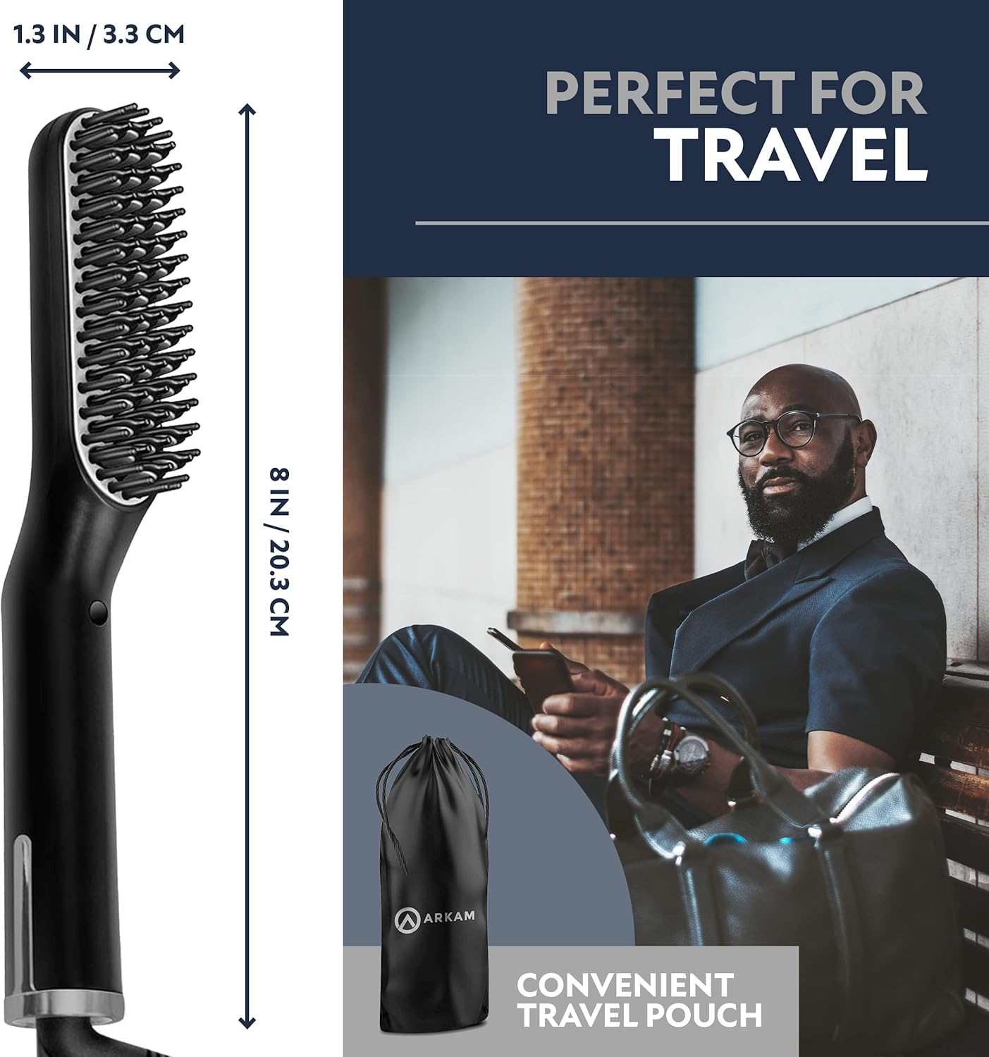 Arkam Alisador de barba para hombres \u2013 Kit original de cepillo...