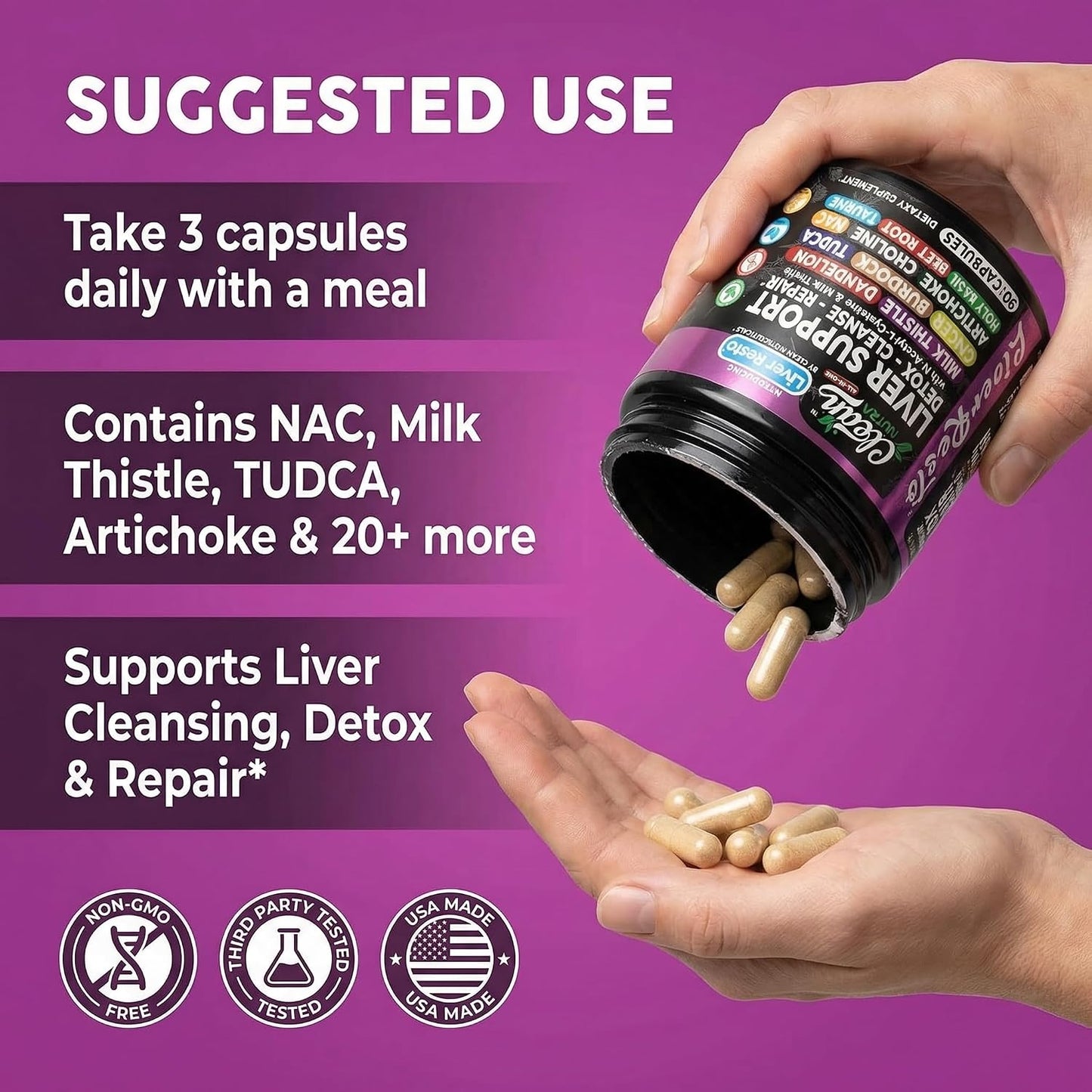 Clean Nutraceuticals Limpiador de Hígado Desintoxicación y Reparaci...
