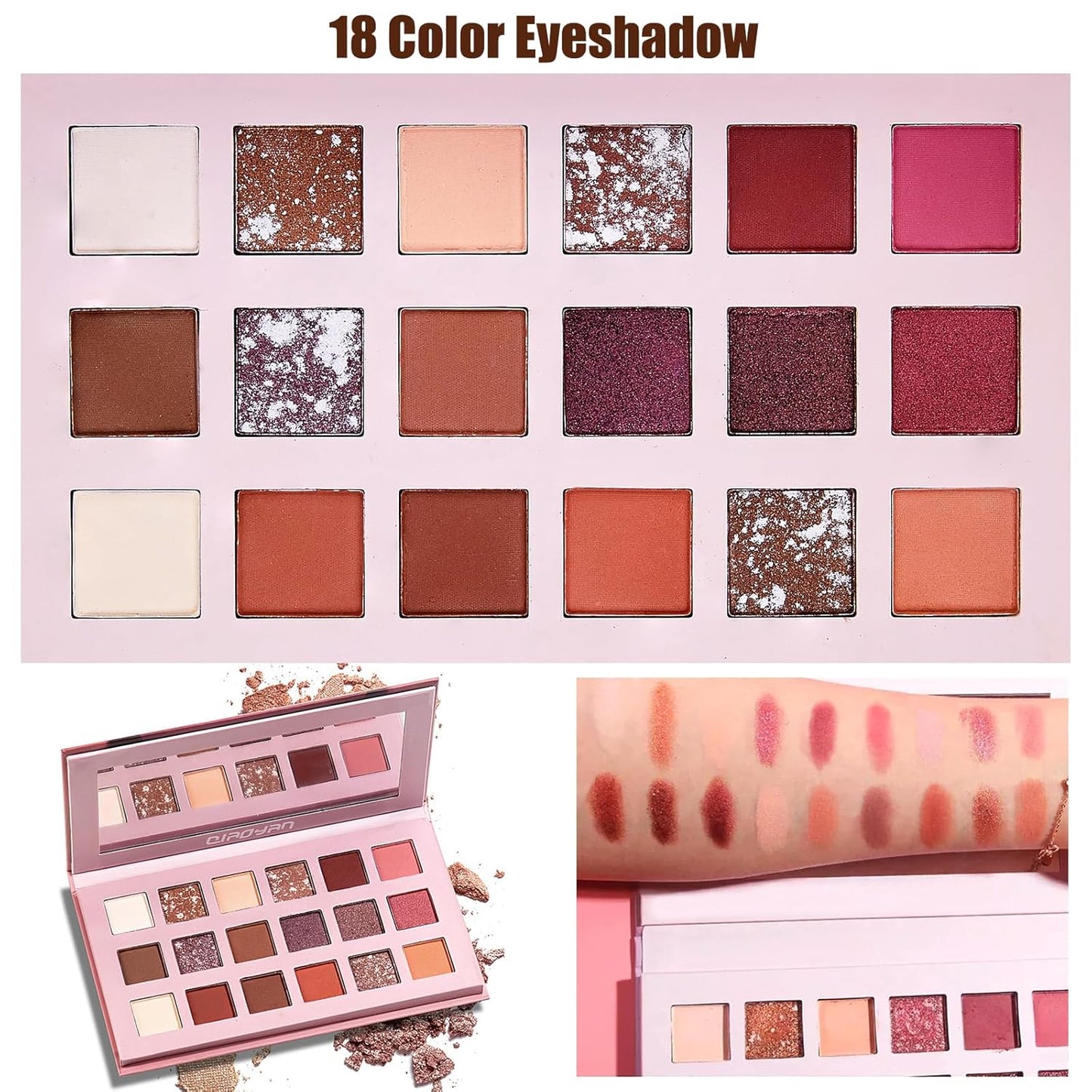 Kit de maquillaje todo en uno para mujer, kit completo de maquillaje, juego de regalo de maquillaje para mujer, paquete esencial de maquillaje incluye base, imprimación facial, paleta de sombras de