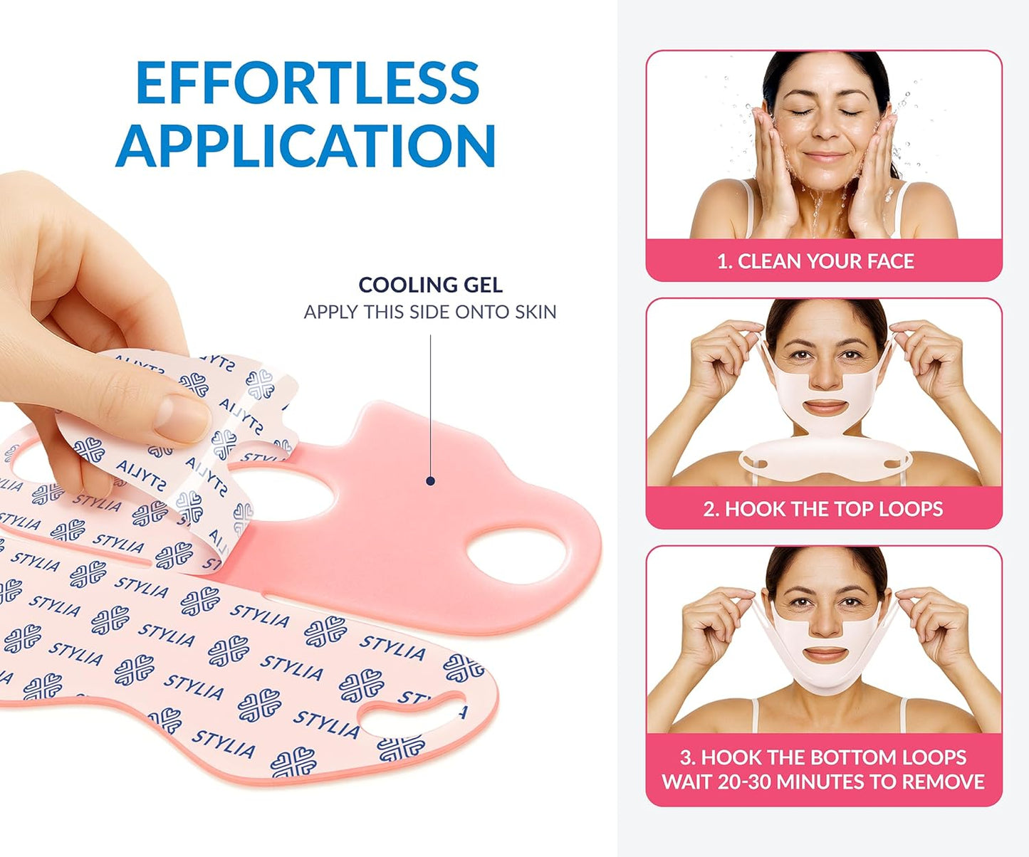 Stylia MaxiLift V-Line - Máscara facial de colágeno con elevación \...