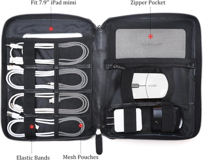 Polare - Organizador de cables de viaje de cuero de grano completo,...
