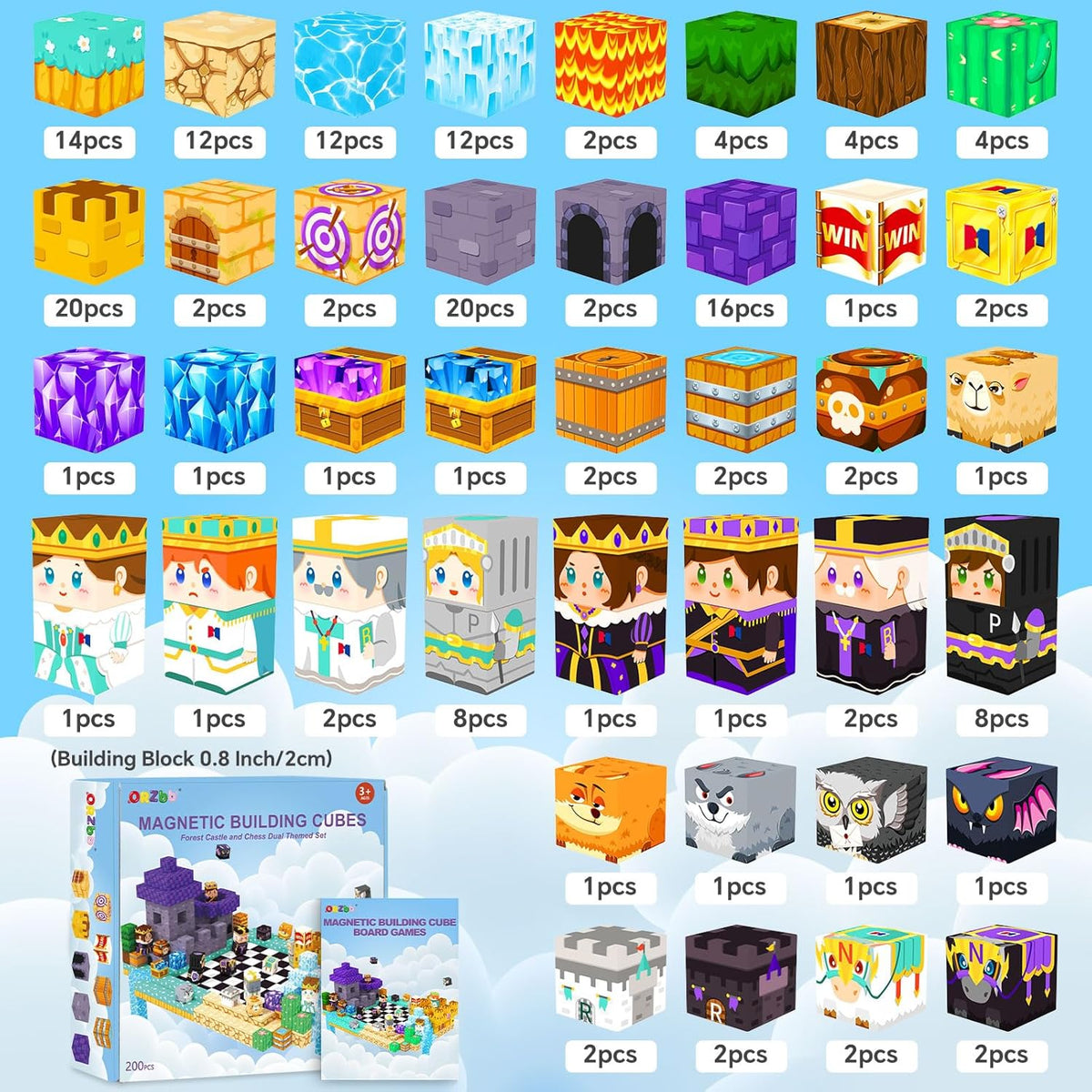 200 piezas de bloques magnéticos, juegos de mesa en tablero, juego...