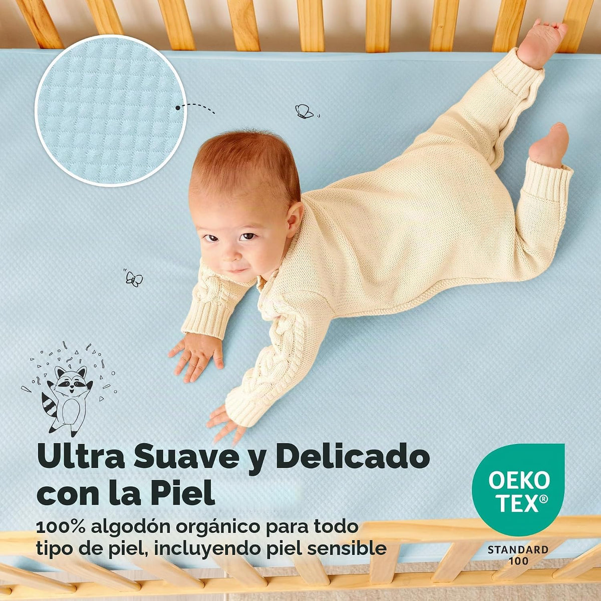 2 paquetes de protector de colchón ajustado impermeable para cuna -...
