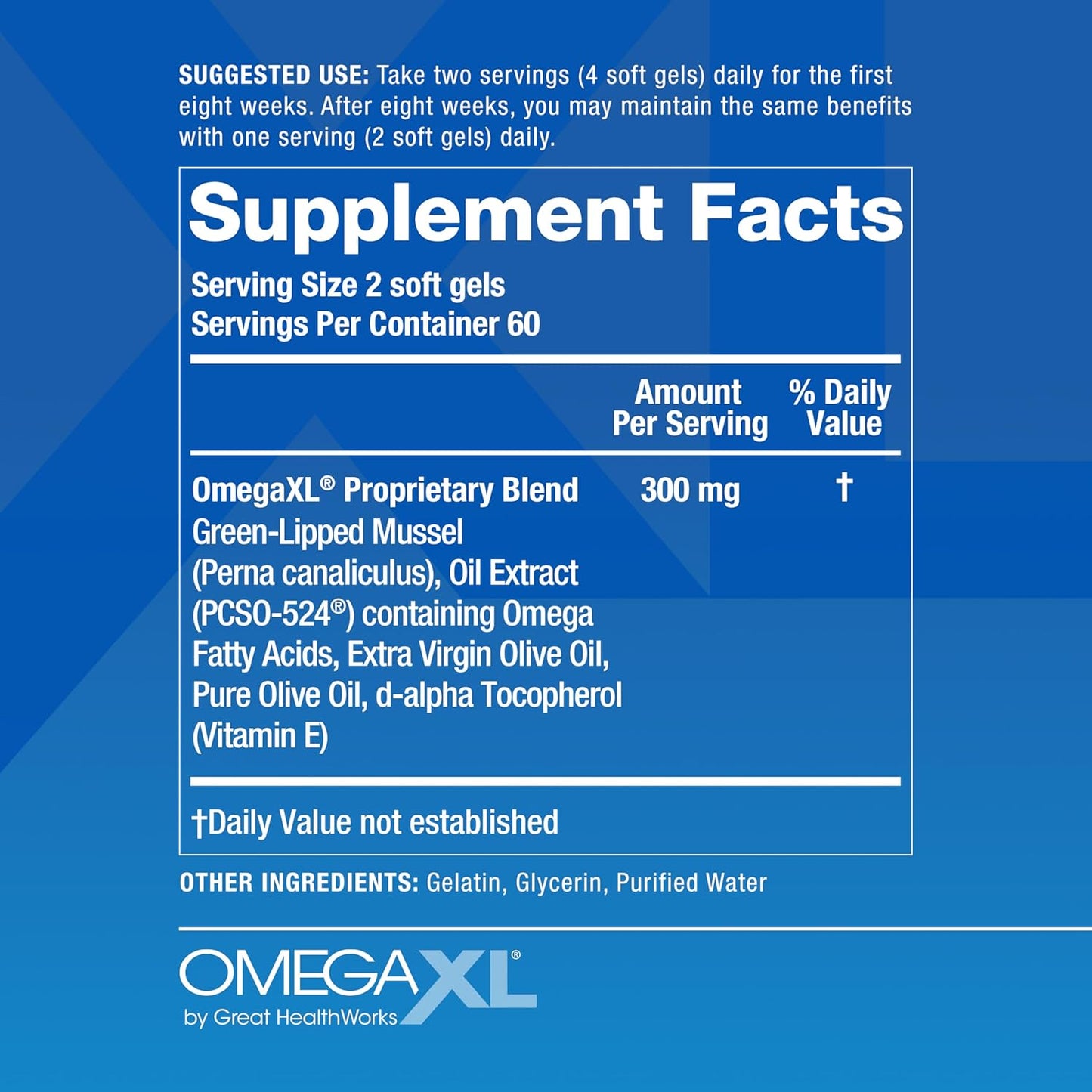 OmegaXL Suplemento de apoyo articular - 60 cápsulas blandas y Vitam...