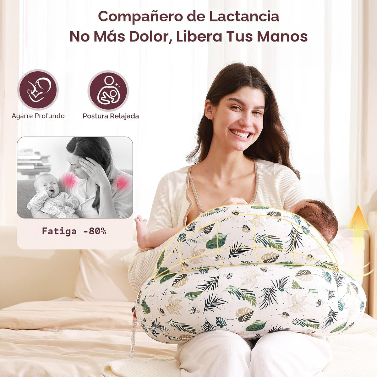 Momcozy - Almohada de lactancia con barrera de seguridad pionera: m...