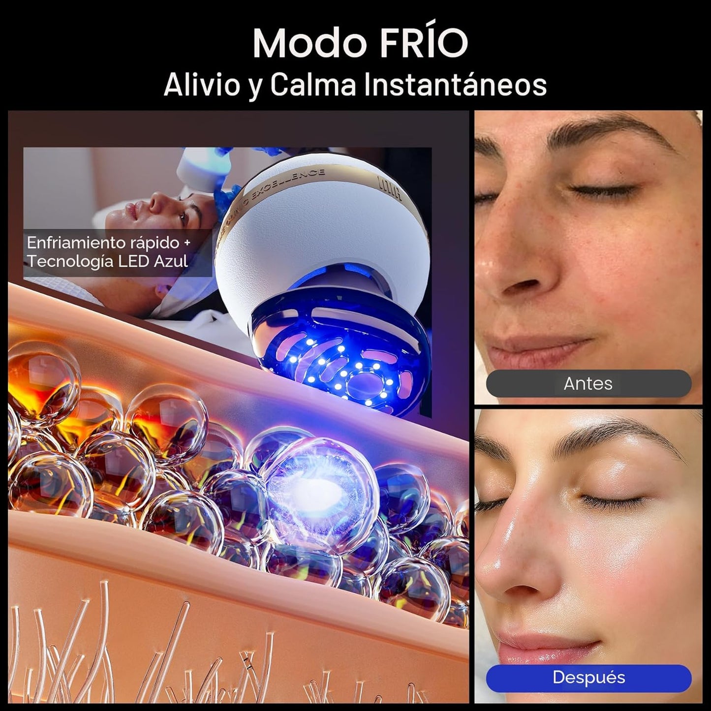 INIA SPHERA Dispositivo facial de microcorriente 8 en 1 mejorado pa...